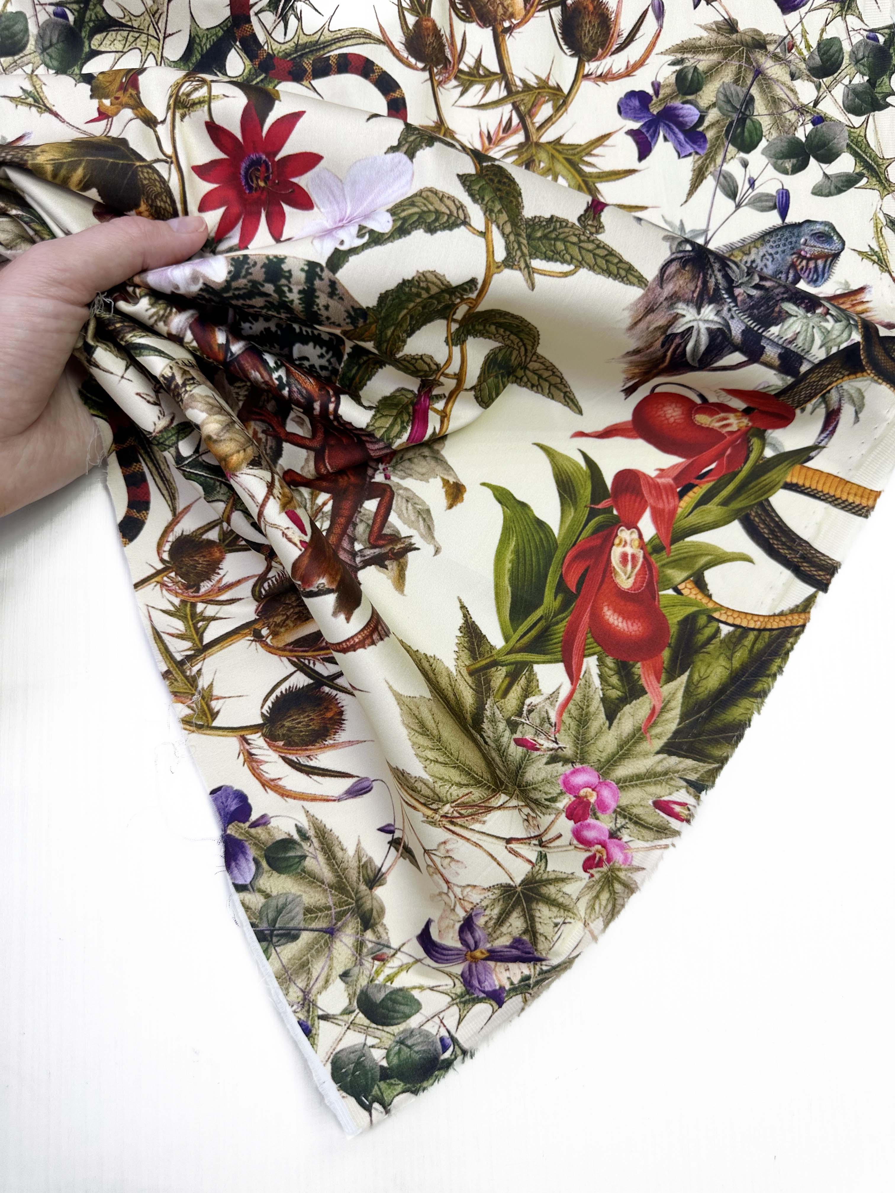 Ткань Хлопок сливочный со звериным принтом 14490 5