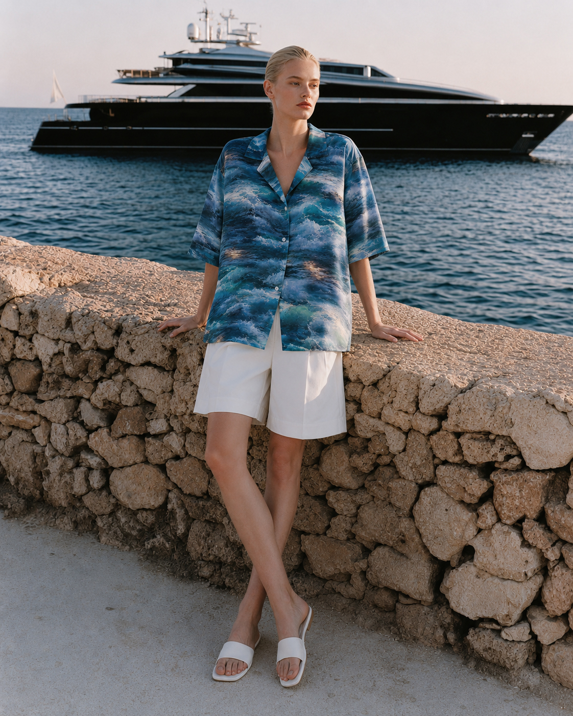 Ткань Хлопок бирюзовый с морским принтом 14501 6